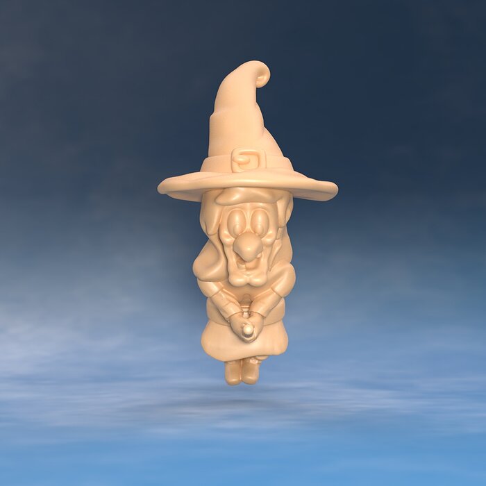 Cartoon witch - Hazelnut 3D STL Model — view 5