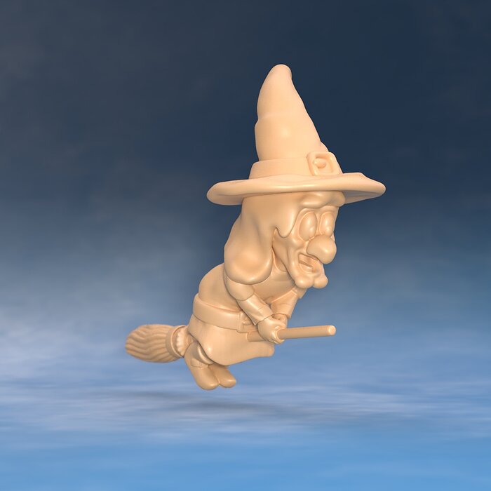 Cartoon witch - Hazelnut 3D STL Model — view 6