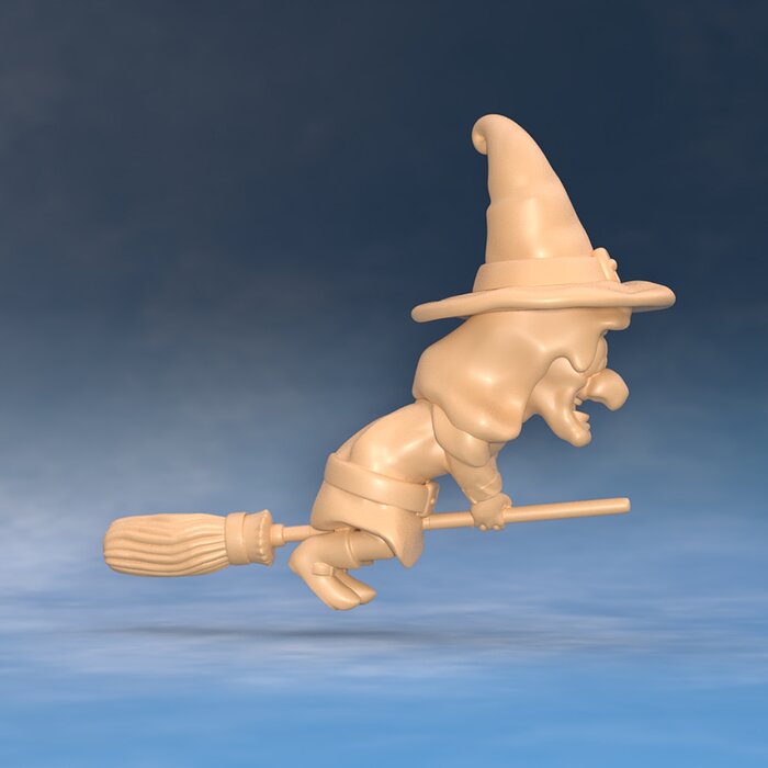 Cartoon witch - Hazelnut 3D STL Model — view 7