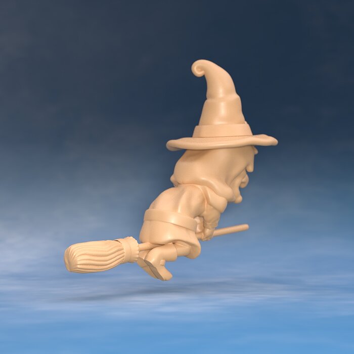 Cartoon witch - Hazelnut 3D STL Model — view 8