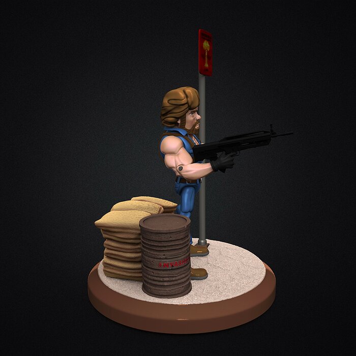 Chuk Norris 3D STL Model — view 2
