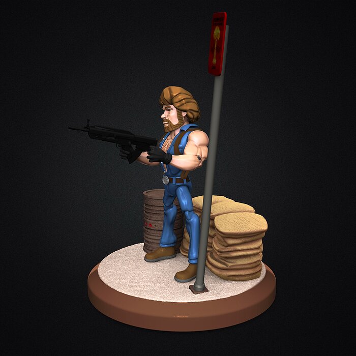 Chuk Norris 3D STL Model — view 3