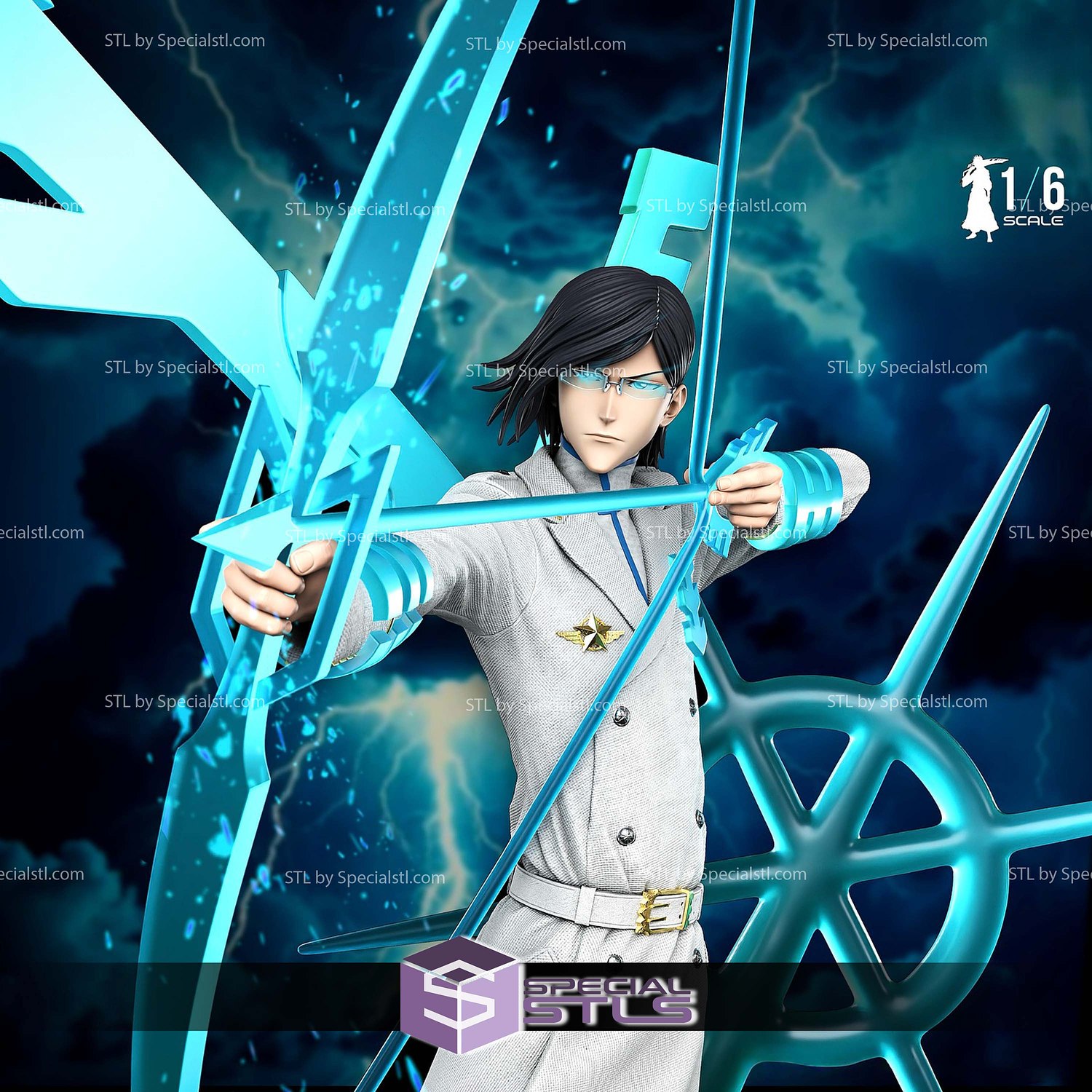 Uryu Ishida Quincy Cross STL Files 3D Model — view 3