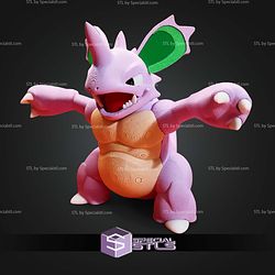Super Basic STL Nidoking Multipart 3D Model