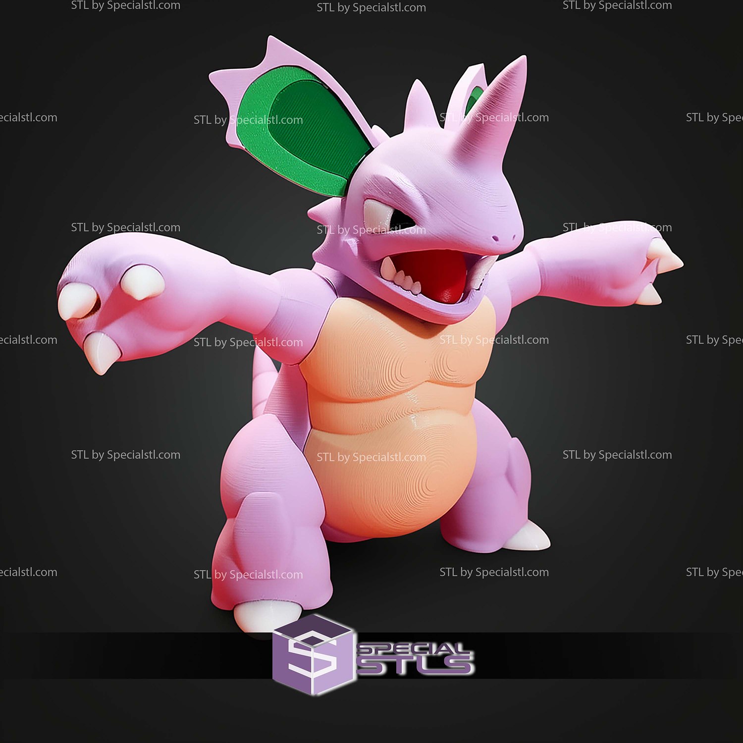 Super Basic STL Nidoking Multipart 3D Model — view 2