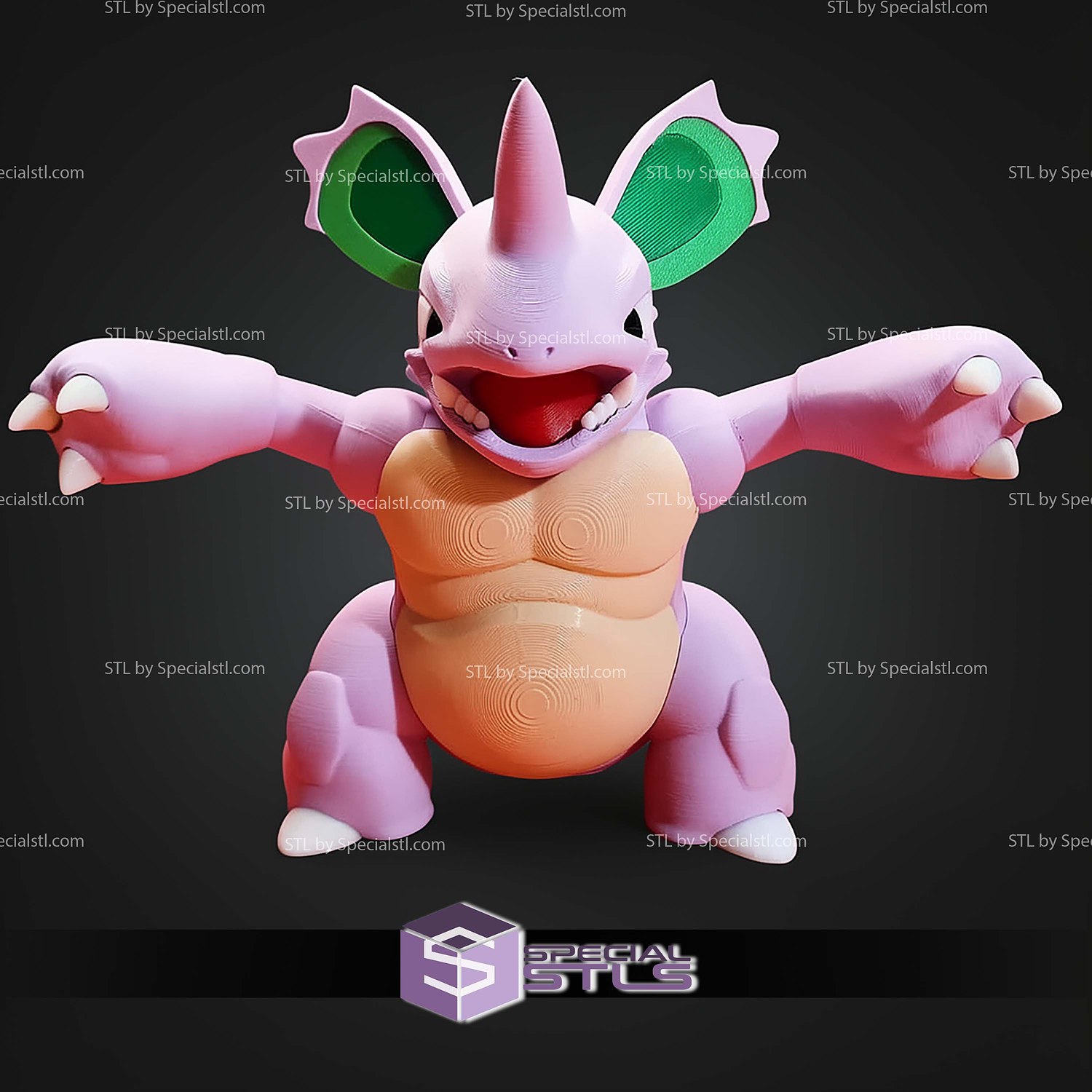 Super Basic STL Nidoking Multipart 3D Model — view 3