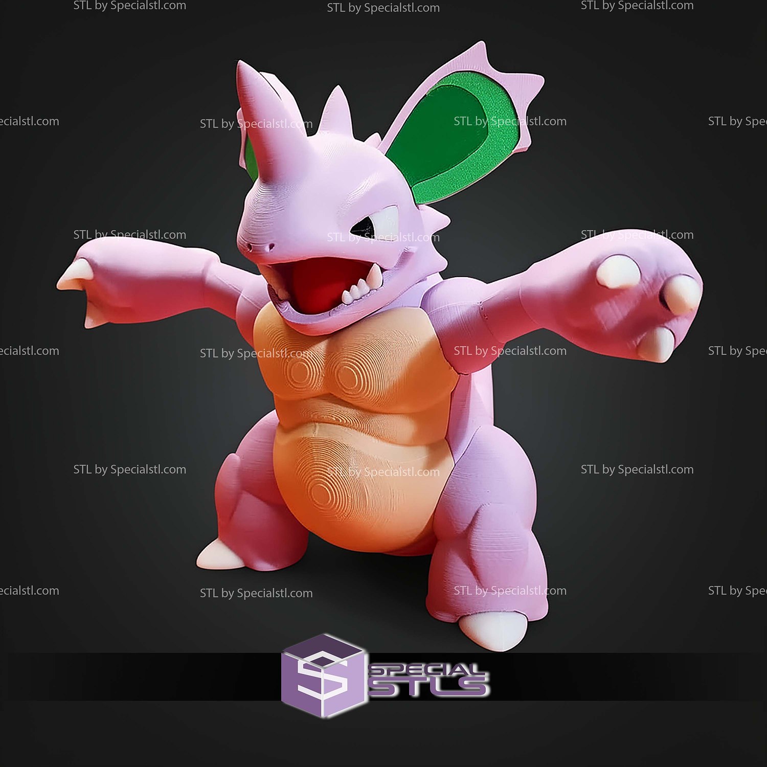Super Basic STL Nidoking Multipart 3D Model — view 4