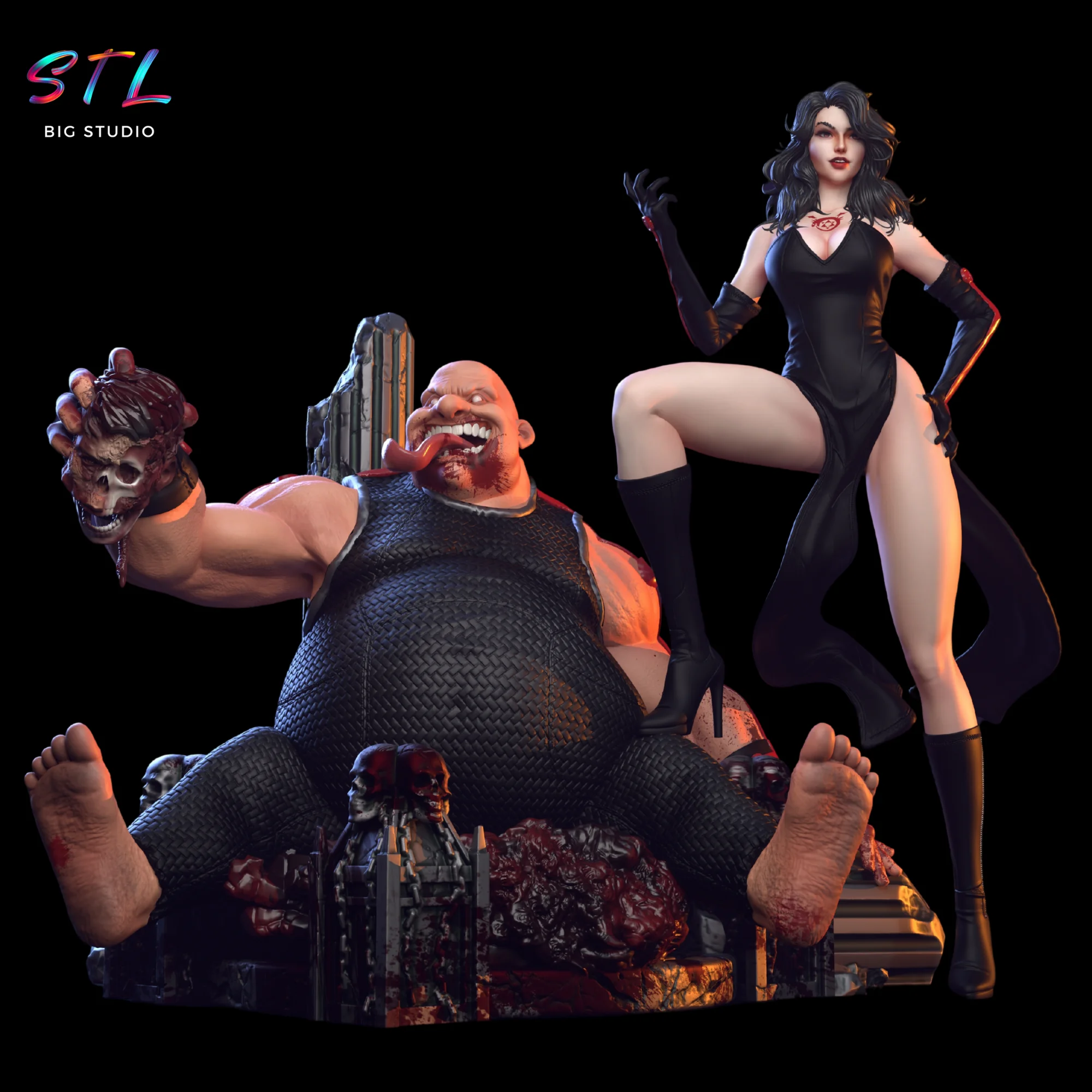 Diorama Lust & Gluttony STL | Fullmetal Alchemist | 3D Printable Figure Model