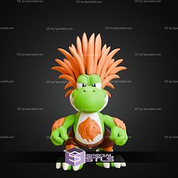 Yoshi Blanka Mashup STL Files 3D Model — view 1