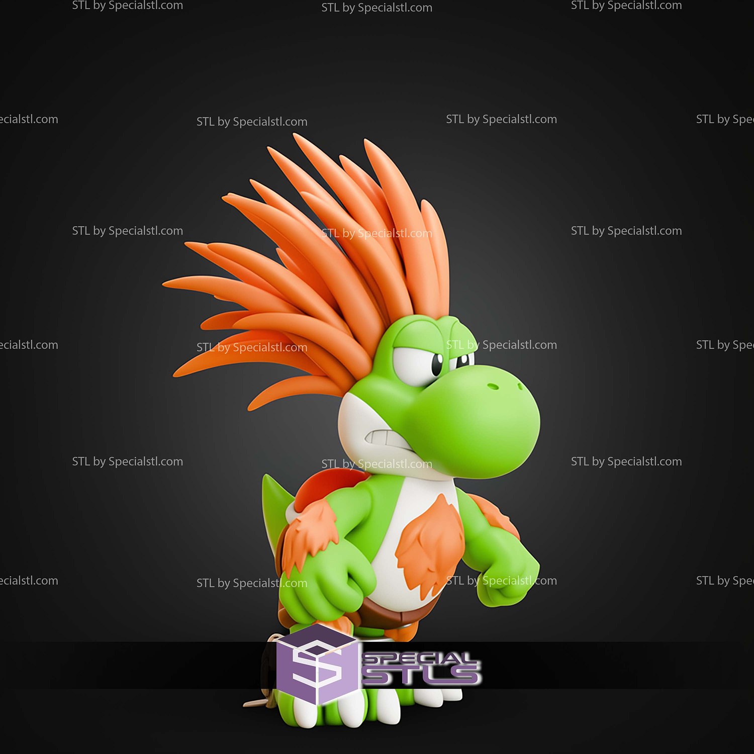 Yoshi Blanka Mashup STL Files 3D Model — view 2