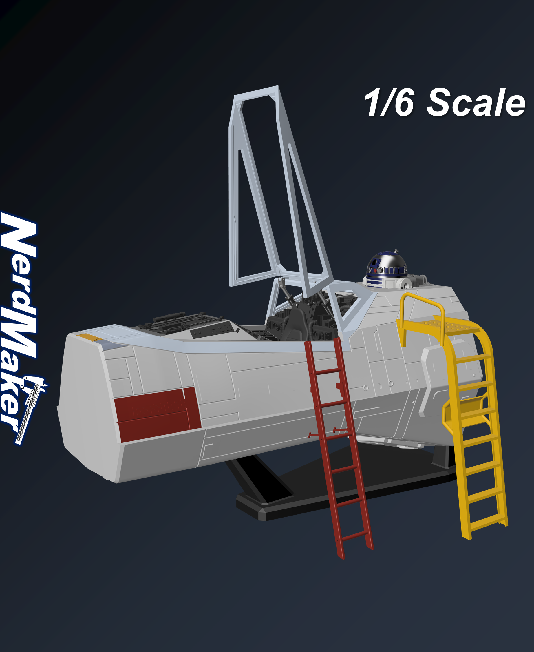 Model-X Cockpit Diorama 1/6 3D STL Model