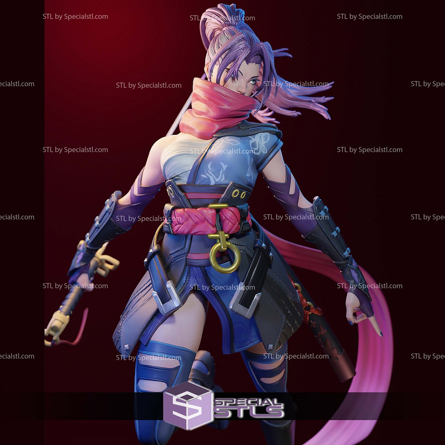 Psylocke Marvel Rival Skin 3D Printer Files STL Model — view 4