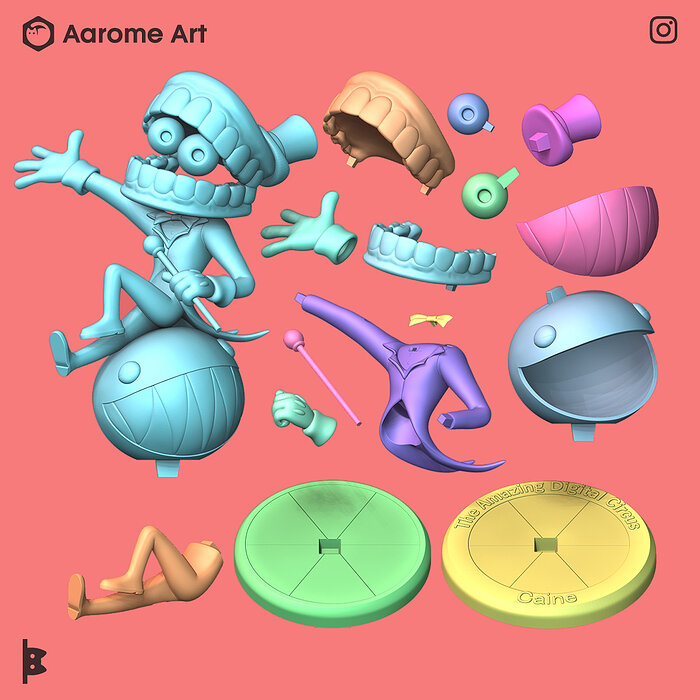Caine The Amazing Digital Circus 3D STL Model — view 8