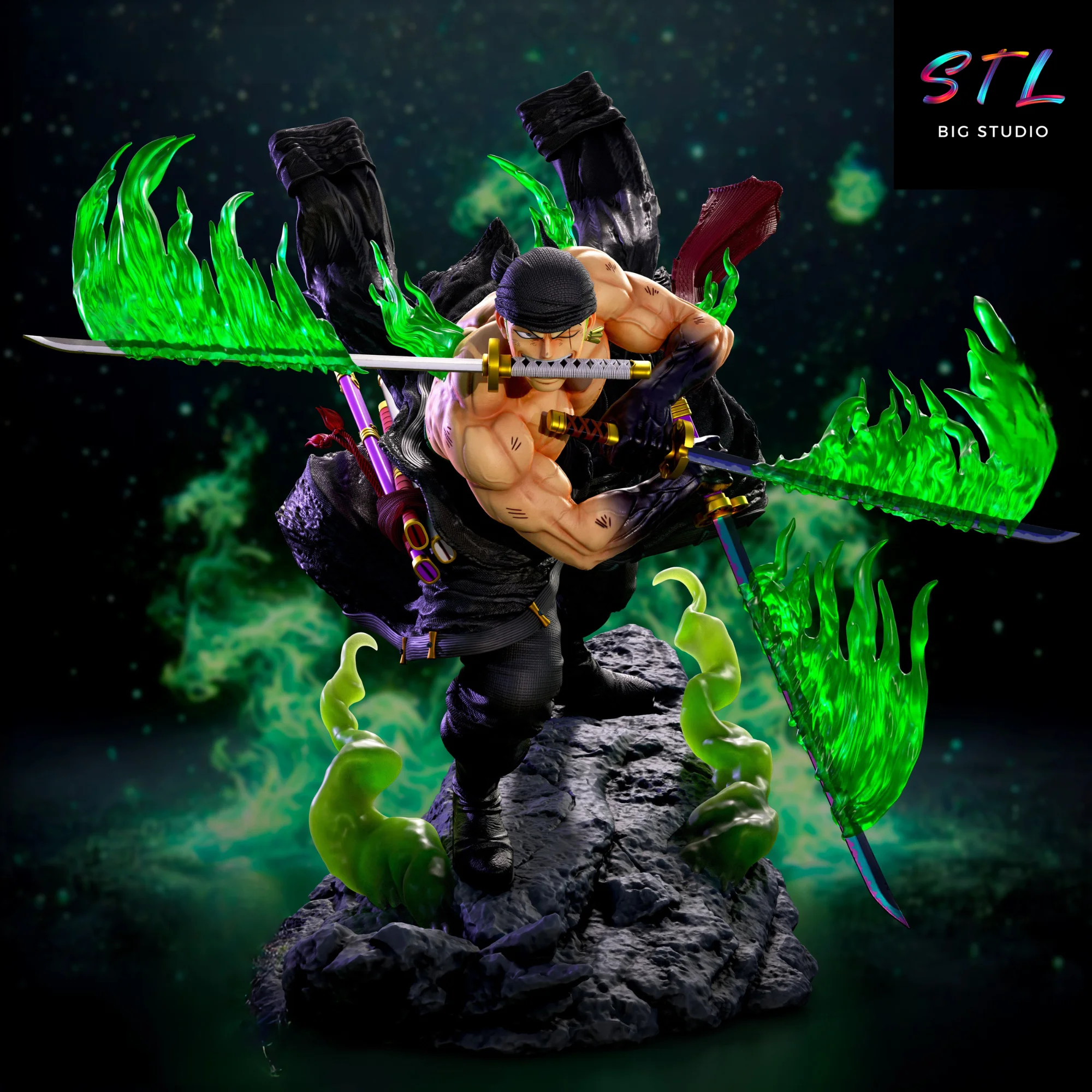 Roronoa Zoro STL Figure | 3D Model for Printing | One Piece Model