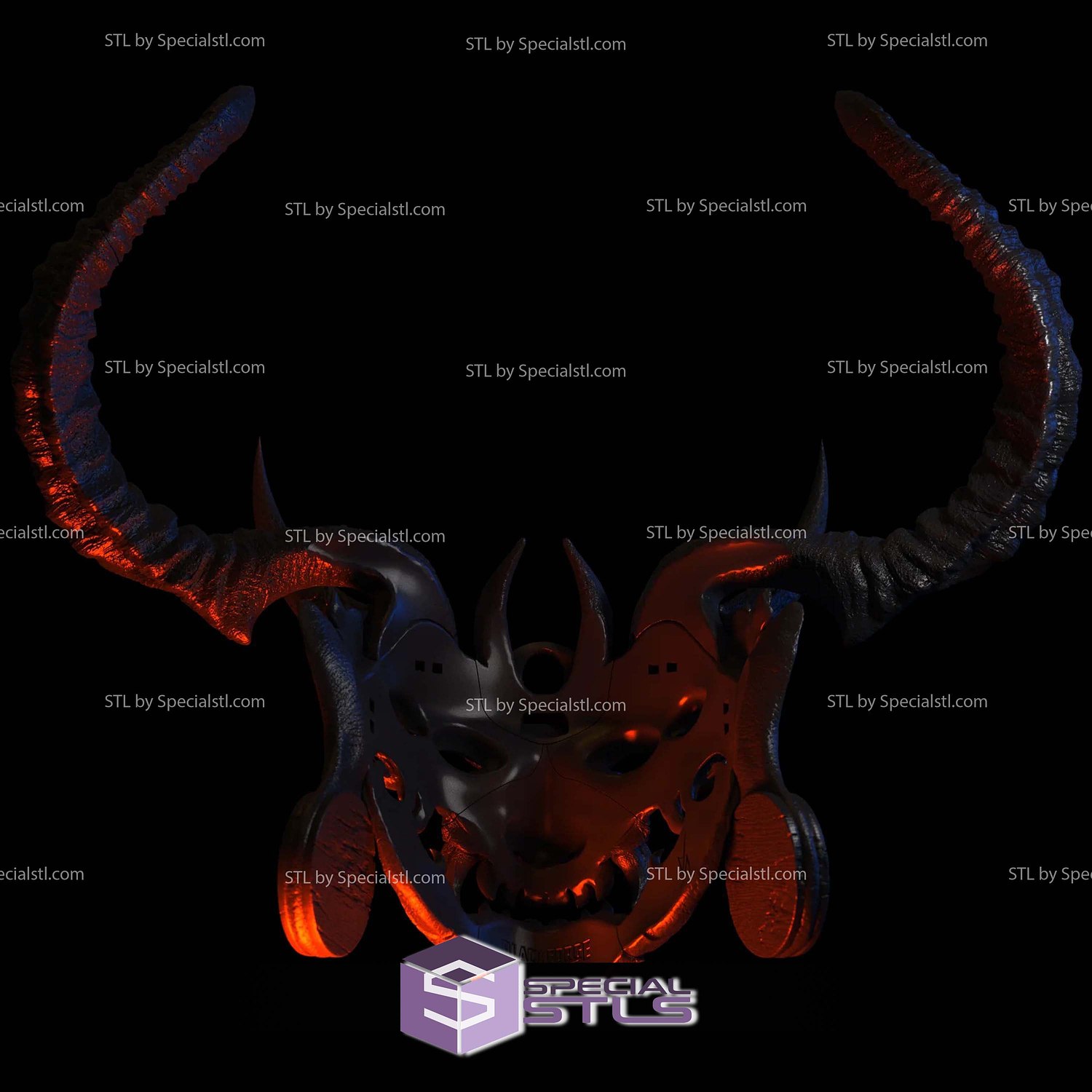 Cosplay STL Corrupted Tenjin Life Size Wearable Mask 3D Model — view 5