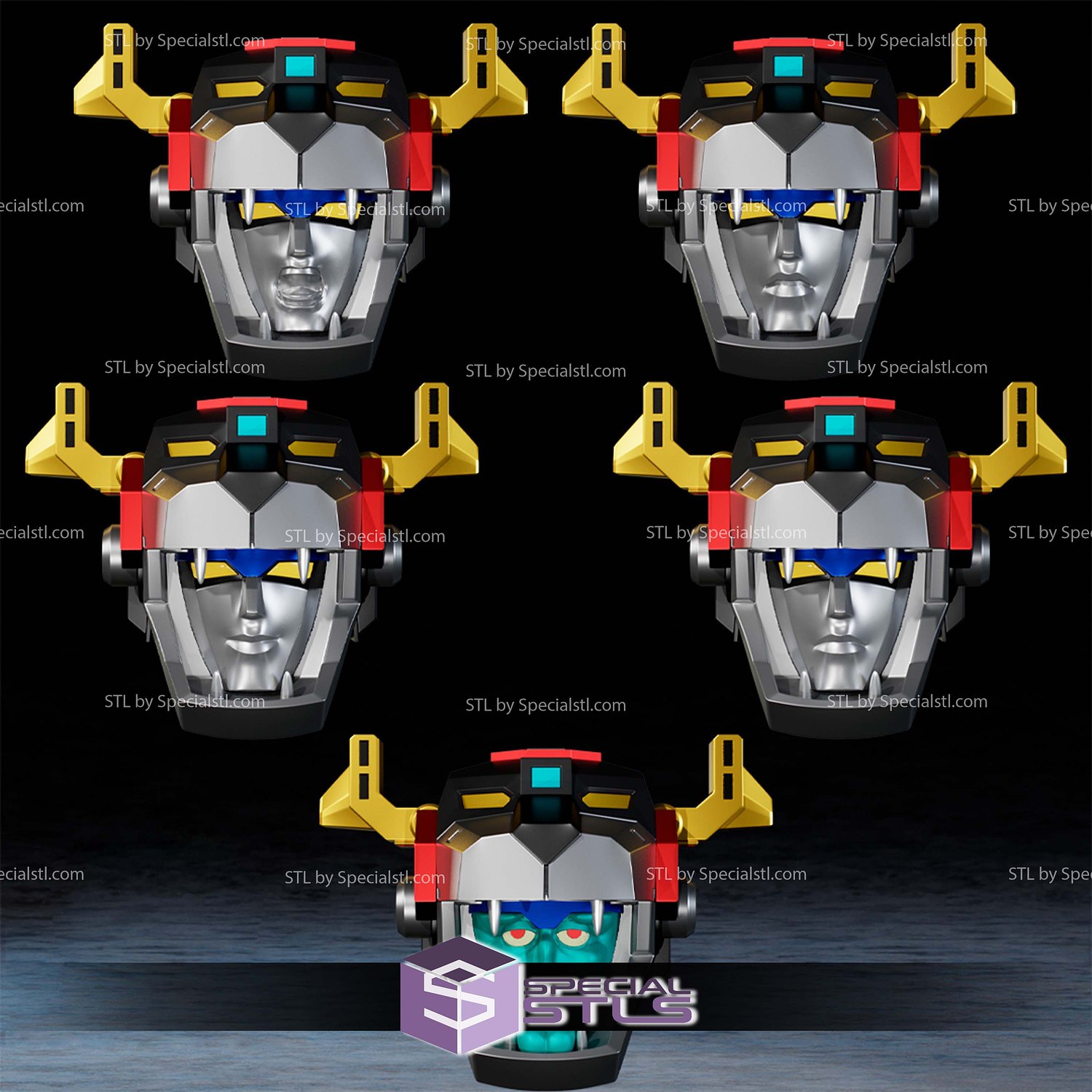 Cosplay STL Files Legendary Voltron Mask 3D Model — view 2
