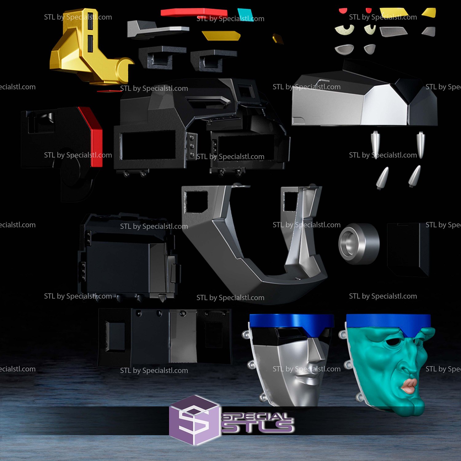 Cosplay STL Files Legendary Voltron Mask 3D Model — view 3
