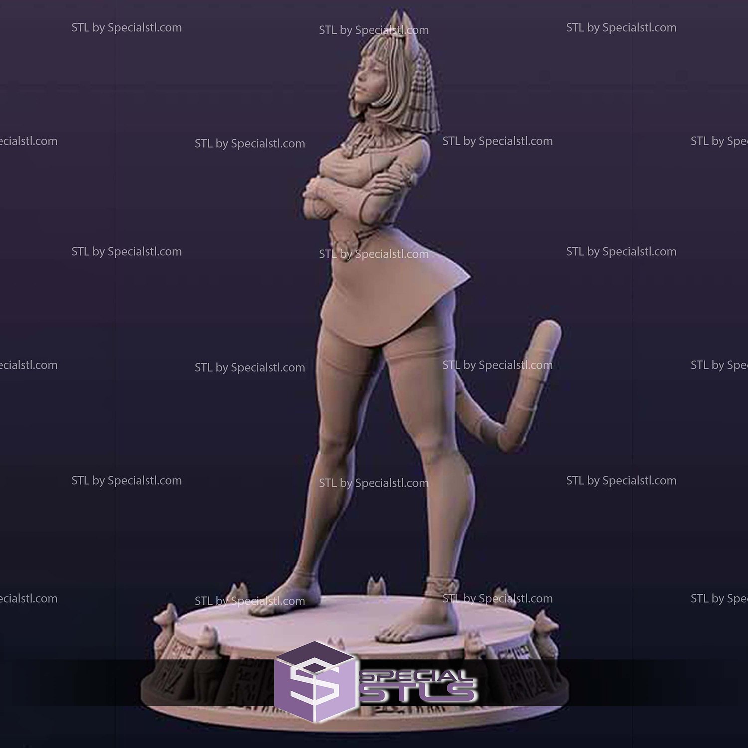 Ankhsu Ankha The Egyptian Girl STL Files 3D Model — view 2