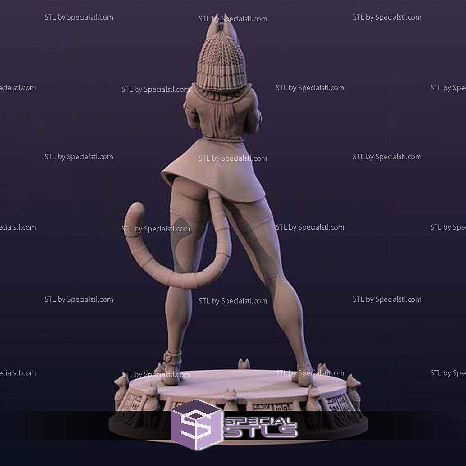 Ankhsu Ankha The Egyptian Girl STL Files 3D Model — view 3