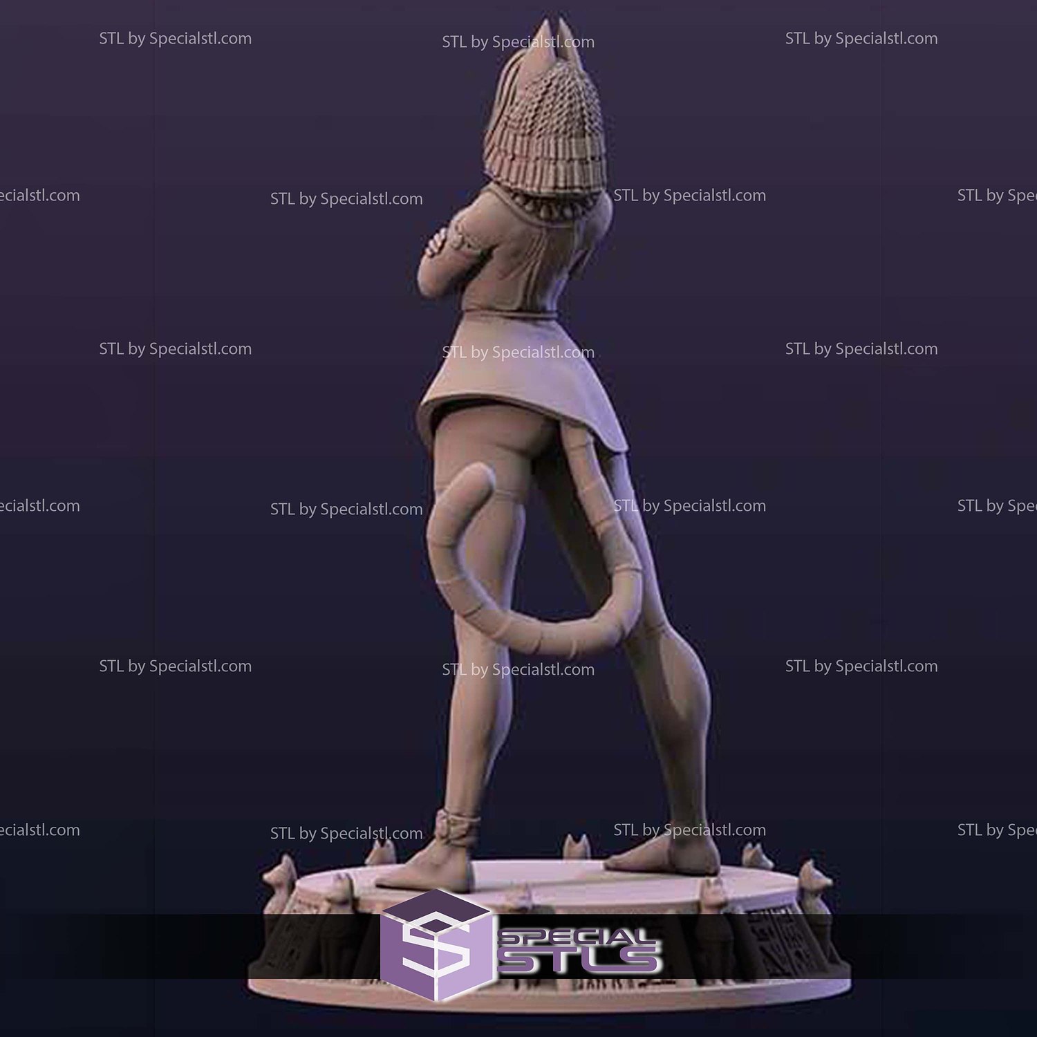 Ankhsu Ankha The Egyptian Girl STL Files 3D Model — view 5