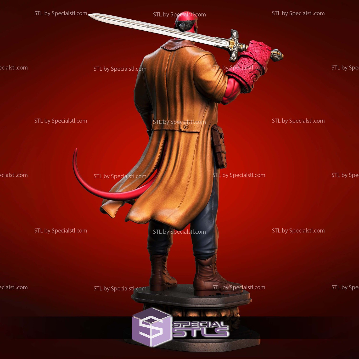 Hellboy Sword and Gun STL Files 3D Model — view 4