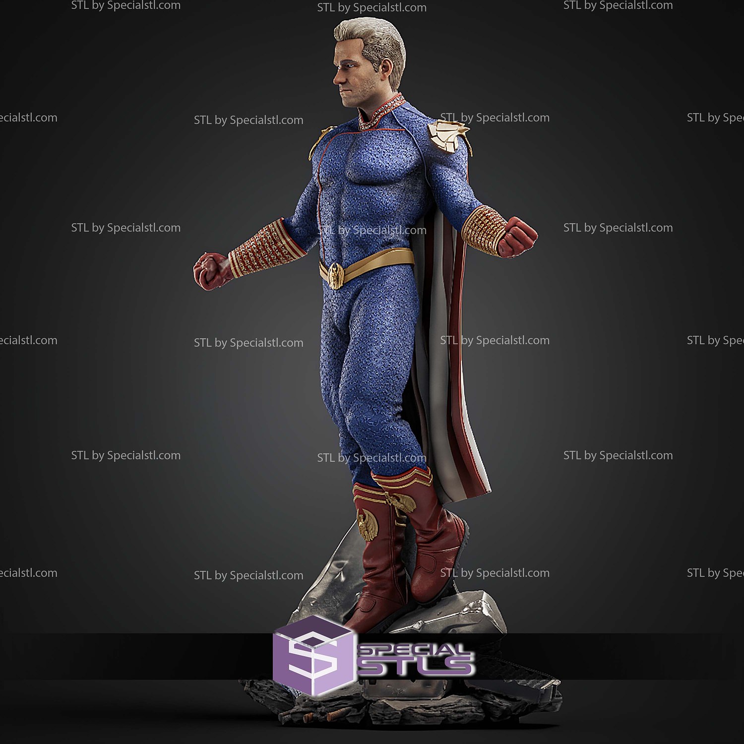 Homelander Various Version 355mm STL Files 3D Model — view 6