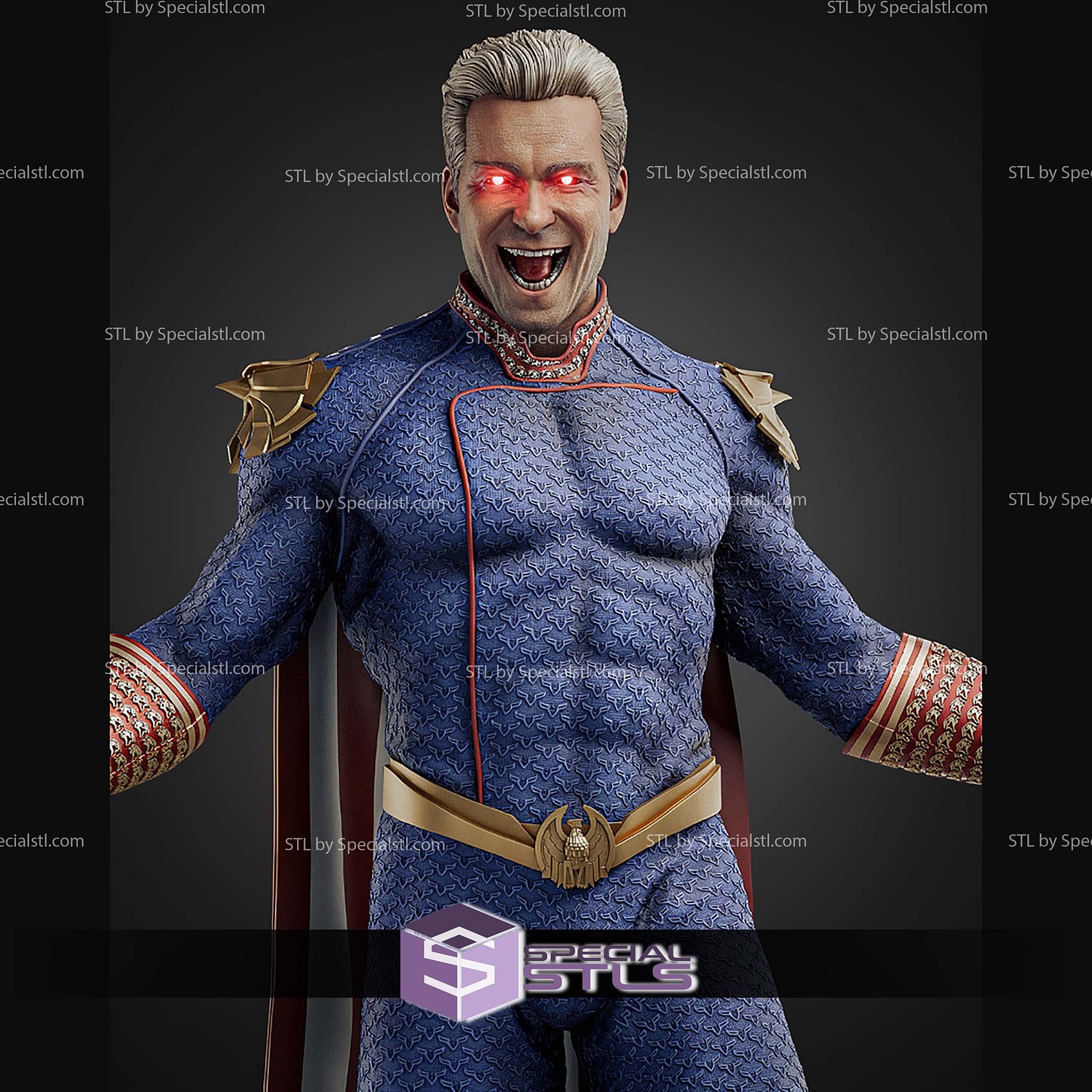 Homelander Various Version 355mm STL Files 3D Model — view 7