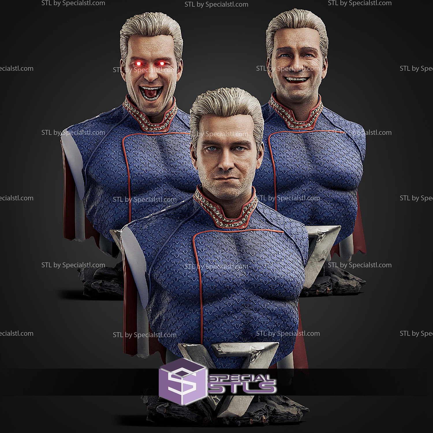 Homelander Various Version 355mm STL Files 3D Model — view 8