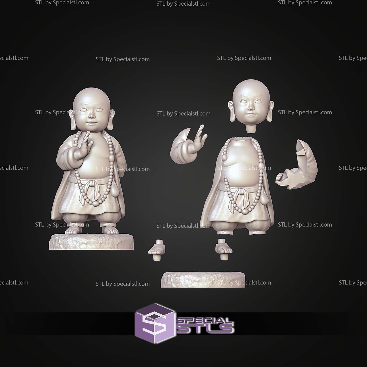 Buddha Kid Black Myth Wukong STL Files 3D Model — view 3