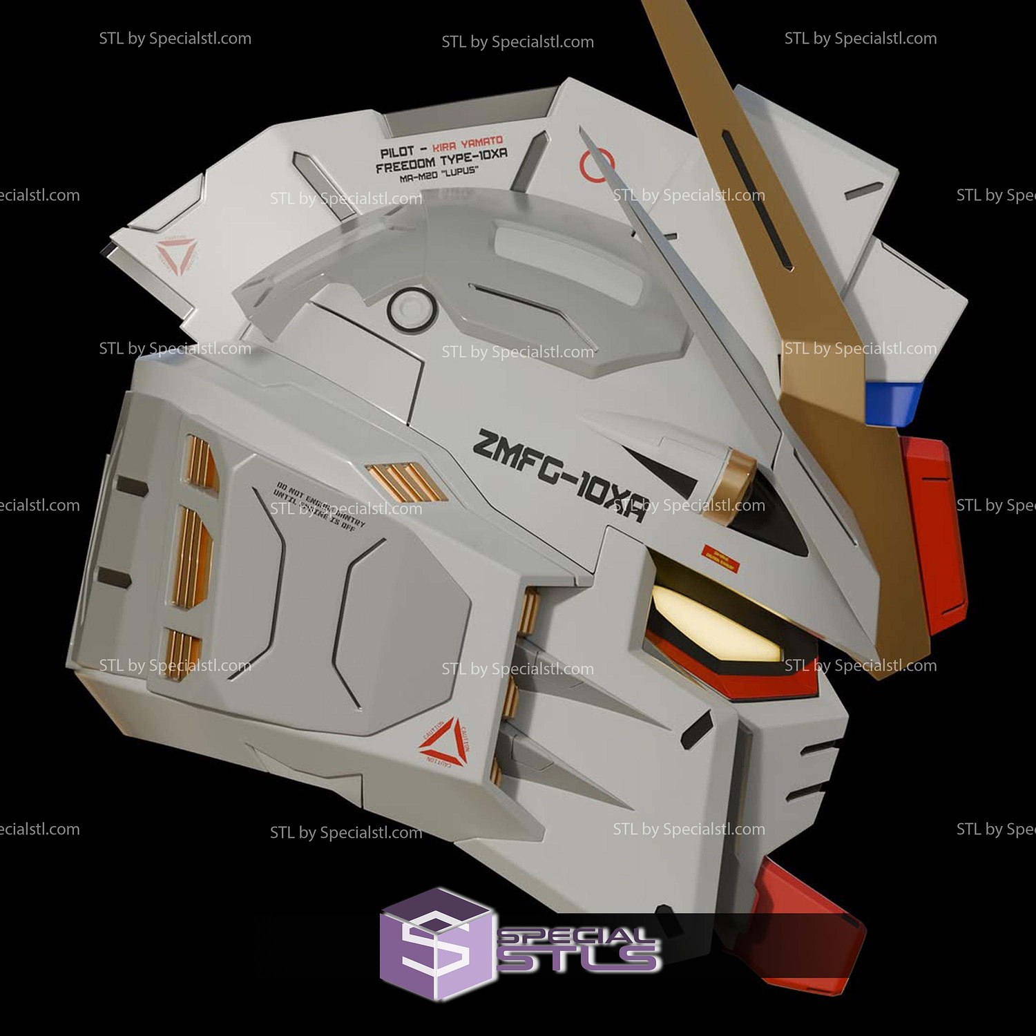 Cosplay STL Files Freedom Gundam Helmet 3D Model — view 4