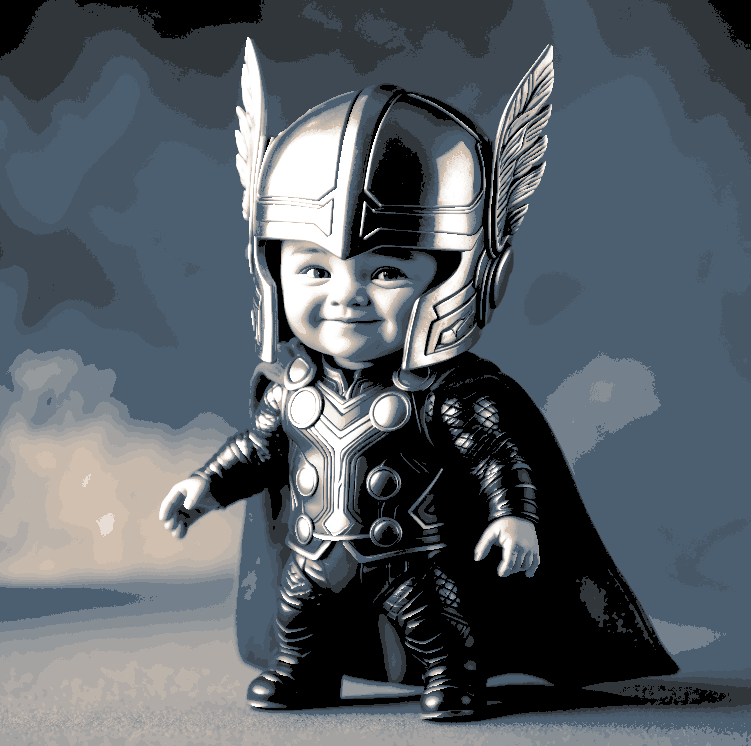 Chibi Art - Little one Photo of the Mighty Thor from Marvel Comics 3D 3MF Model