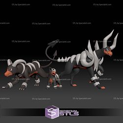 Pokemon STL Collection Houndour Houndoom Mega Evolution 3D Model