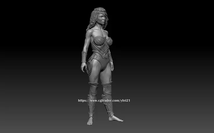Customizable Wonder Woman Figure For 3D Printing STL Model