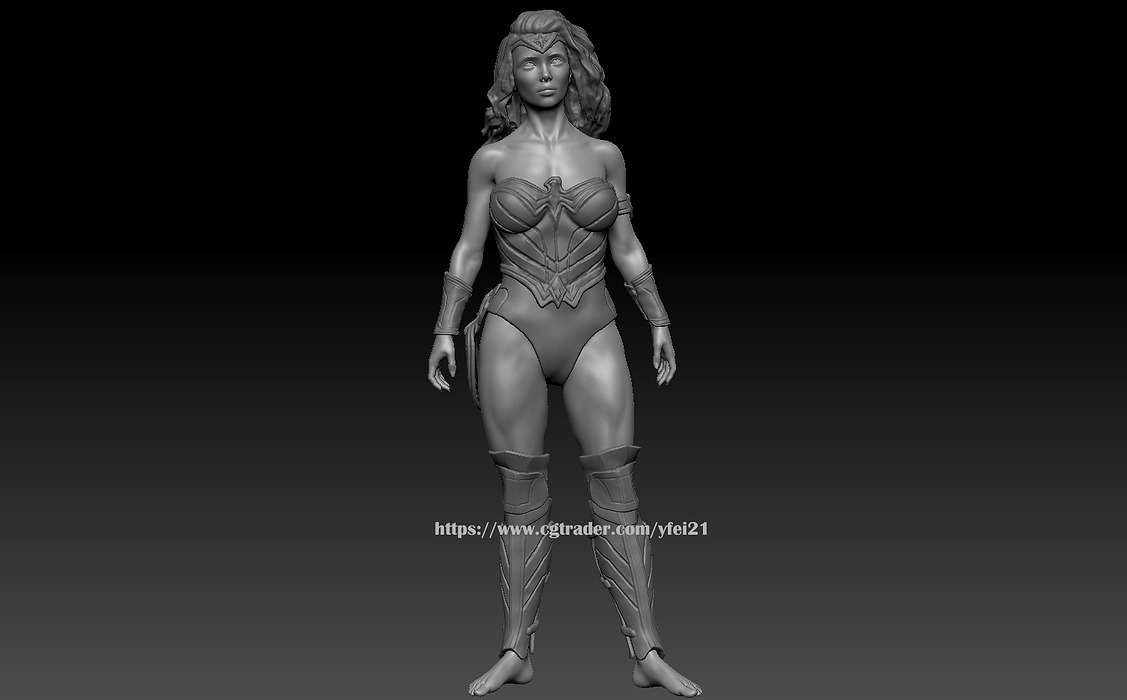 Customizable Wonder Woman Figure For 3D Printing STL Model — view 3