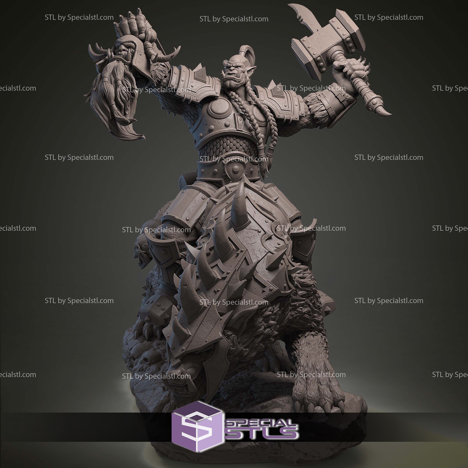 Orgrim Doomhammer Warcraft 3D Printer Files STL Model — view 2