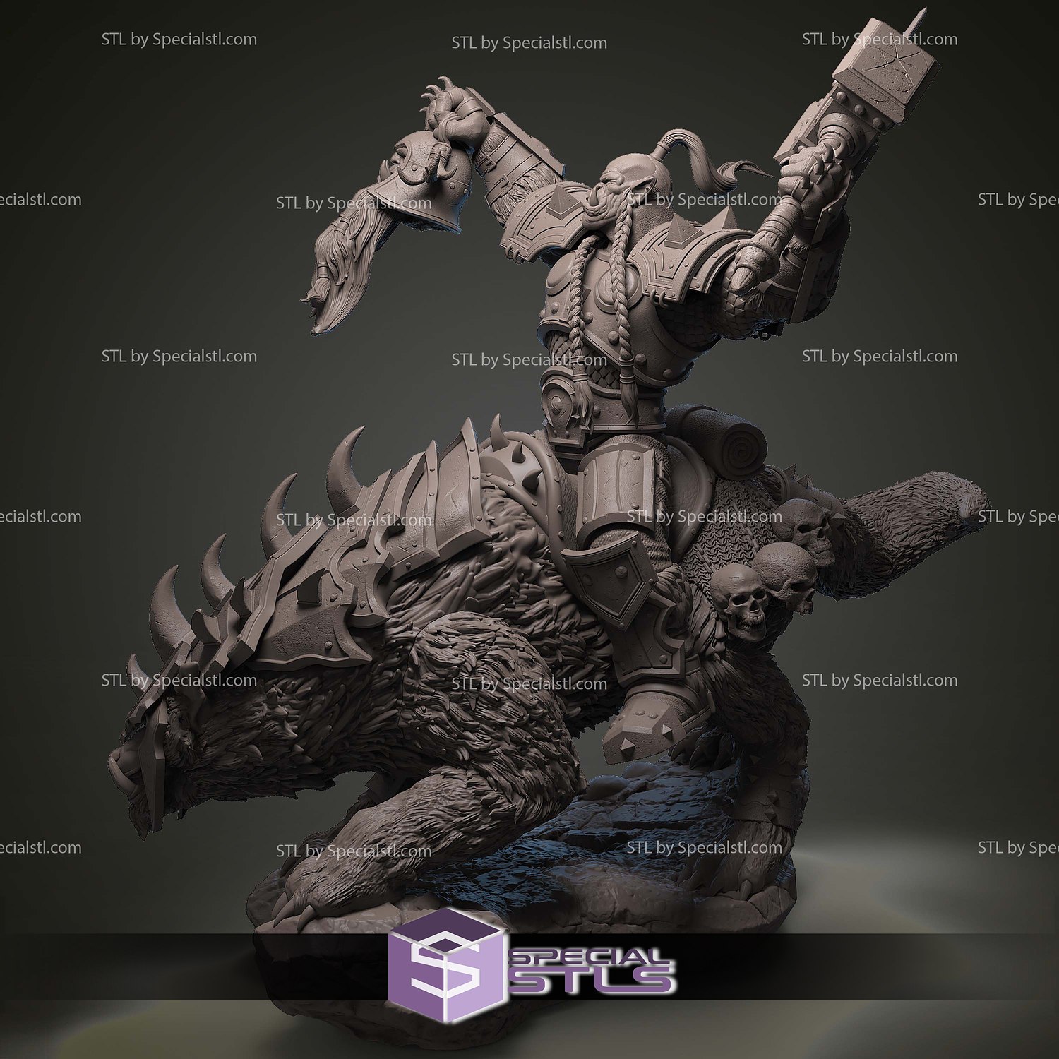 Orgrim Doomhammer Warcraft 3D Printer Files STL Model — view 3