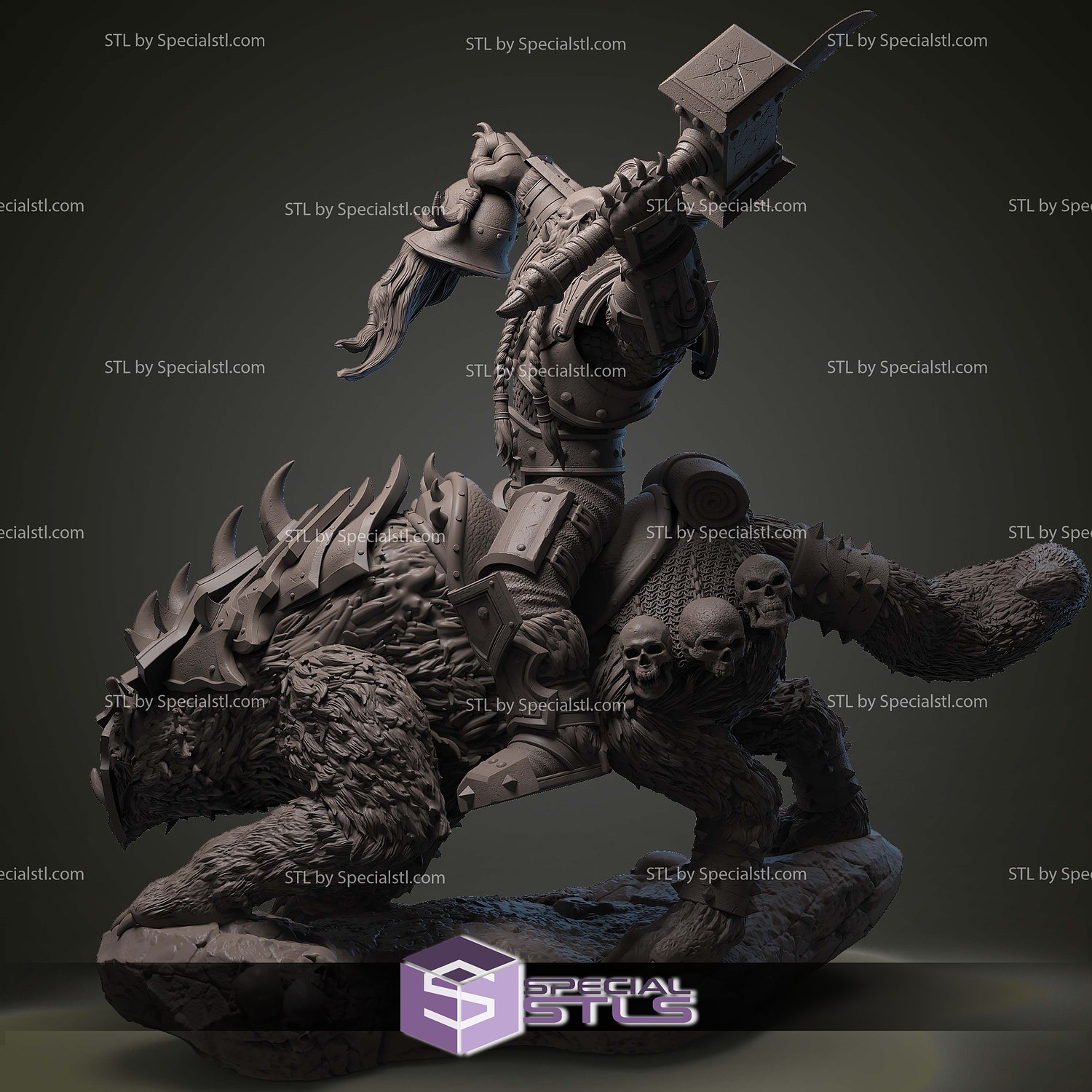 Orgrim Doomhammer Warcraft 3D Printer Files STL Model — view 4