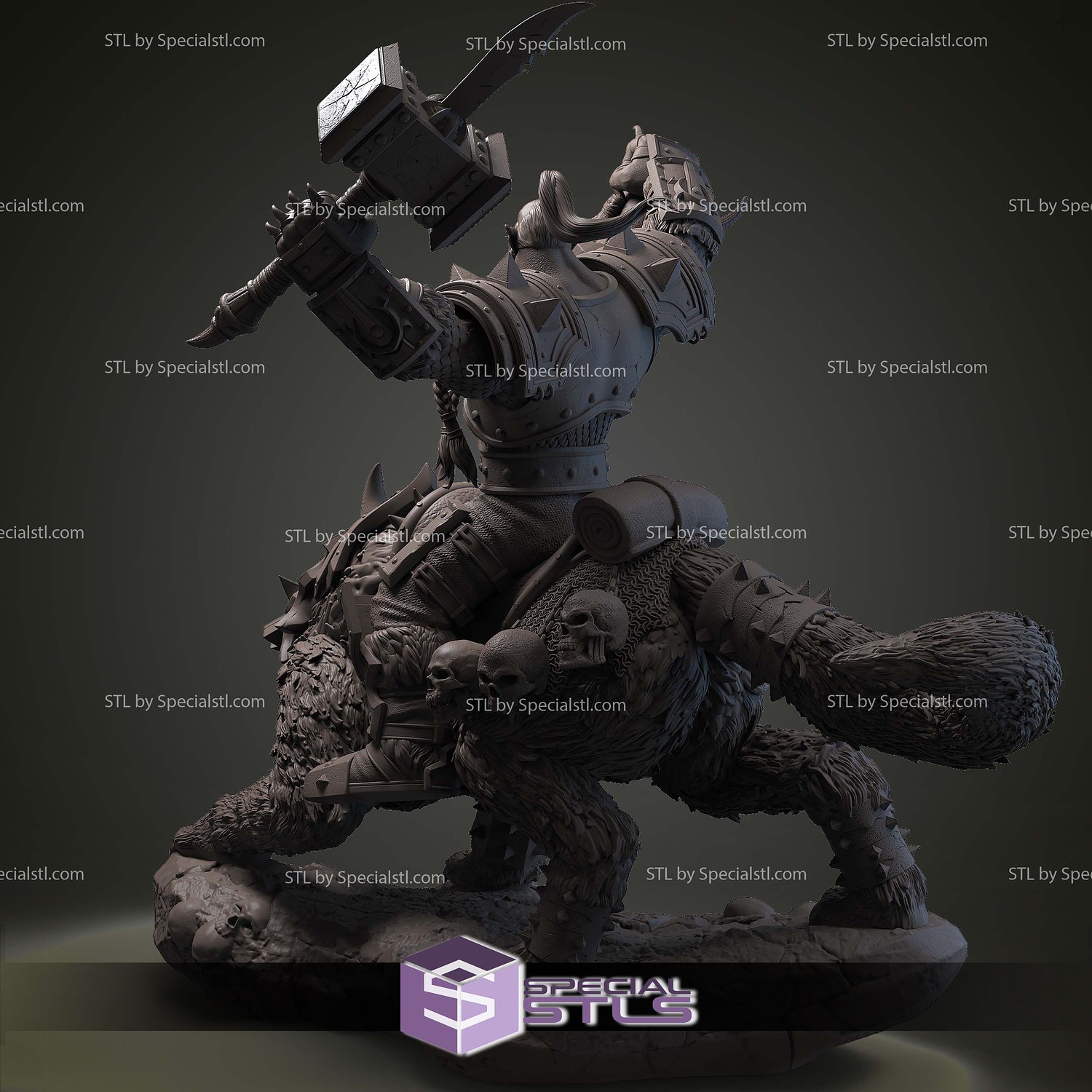 Orgrim Doomhammer Warcraft 3D Printer Files STL Model — view 5