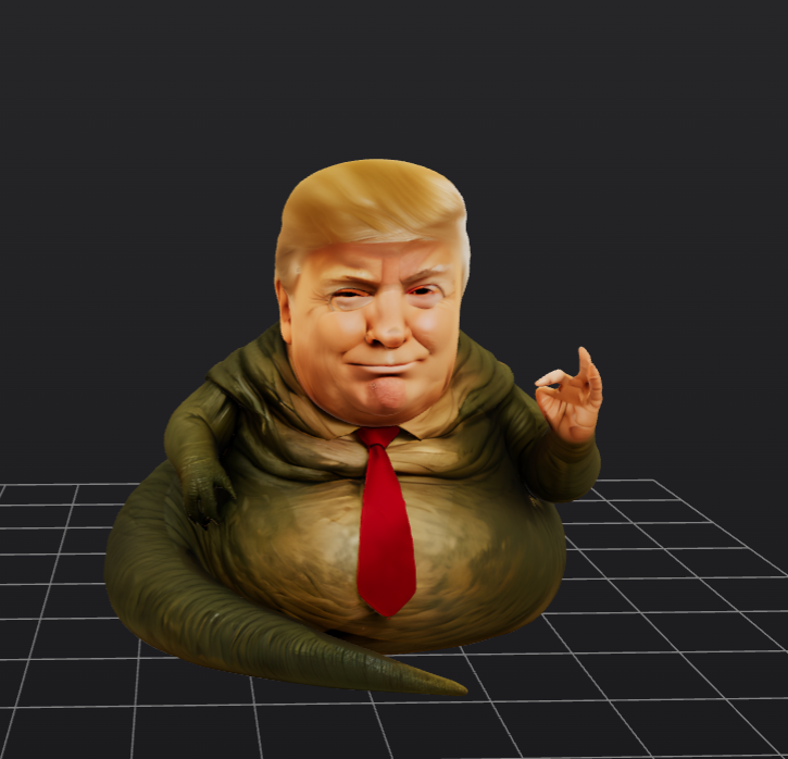 Jabba the Trump 3D STL Model — view 1