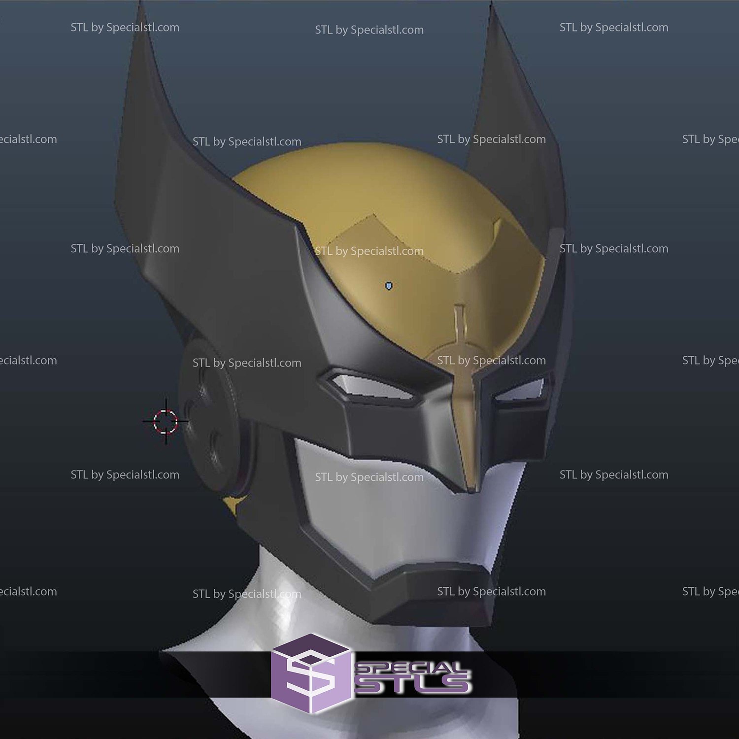 Cosplay STL Files Iron Wolverine Helmet 3D Model — view 3