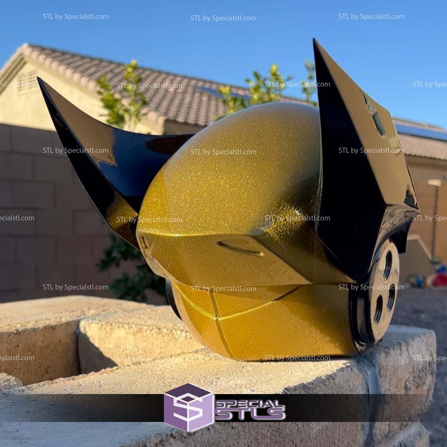 Cosplay STL Files Iron Wolverine Helmet 3D Model — view 4
