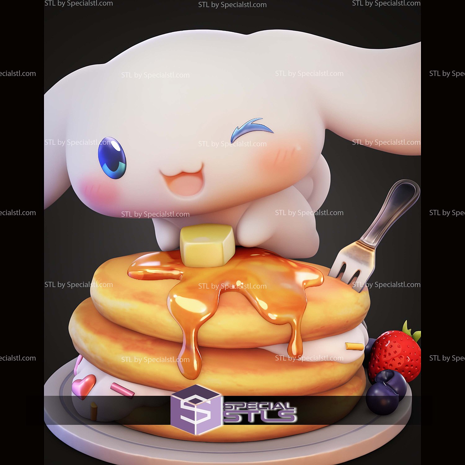 Chibi Cinnamoroll Hello Kitty STL Files 3D Model — view 6