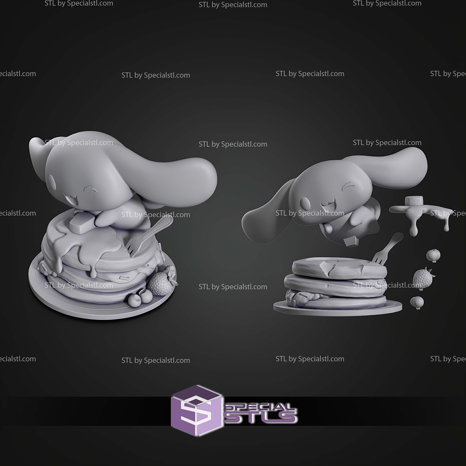 Chibi Cinnamoroll Hello Kitty STL Files 3D Model — view 7