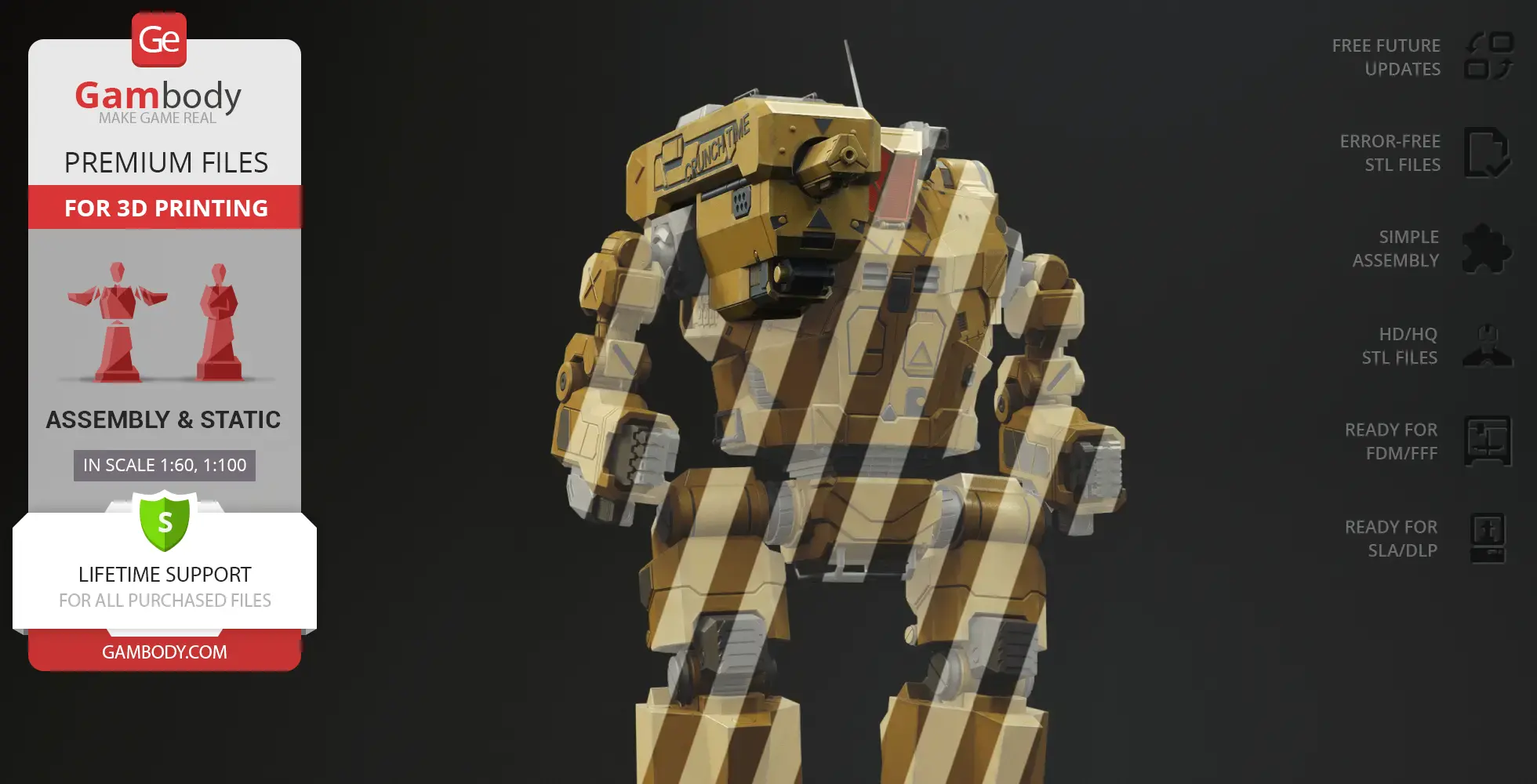 Hunchback BattleMech Weapon Pack 3D Printer Files | Assembly STL Model