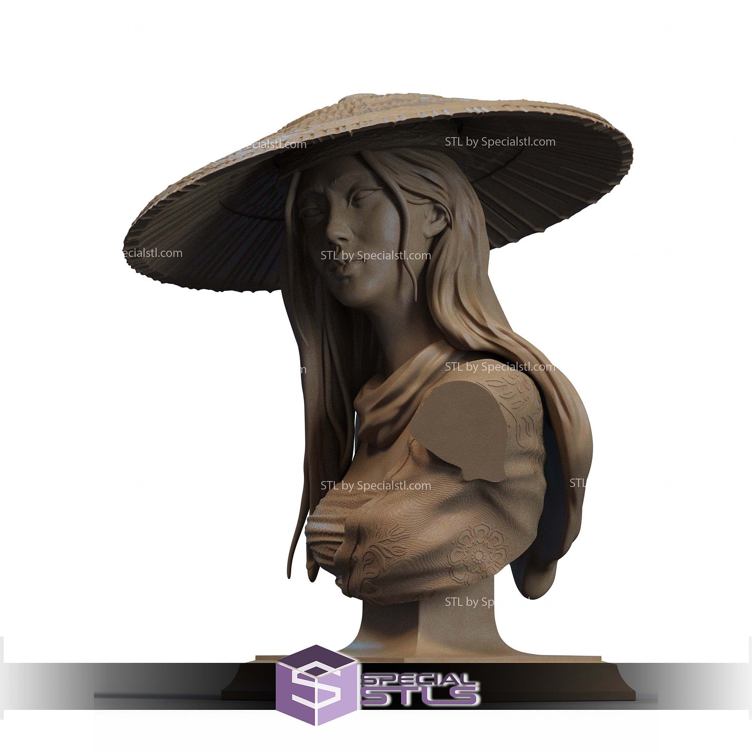 Psylocke Samurai Bust STL Files 3D Model — view 2