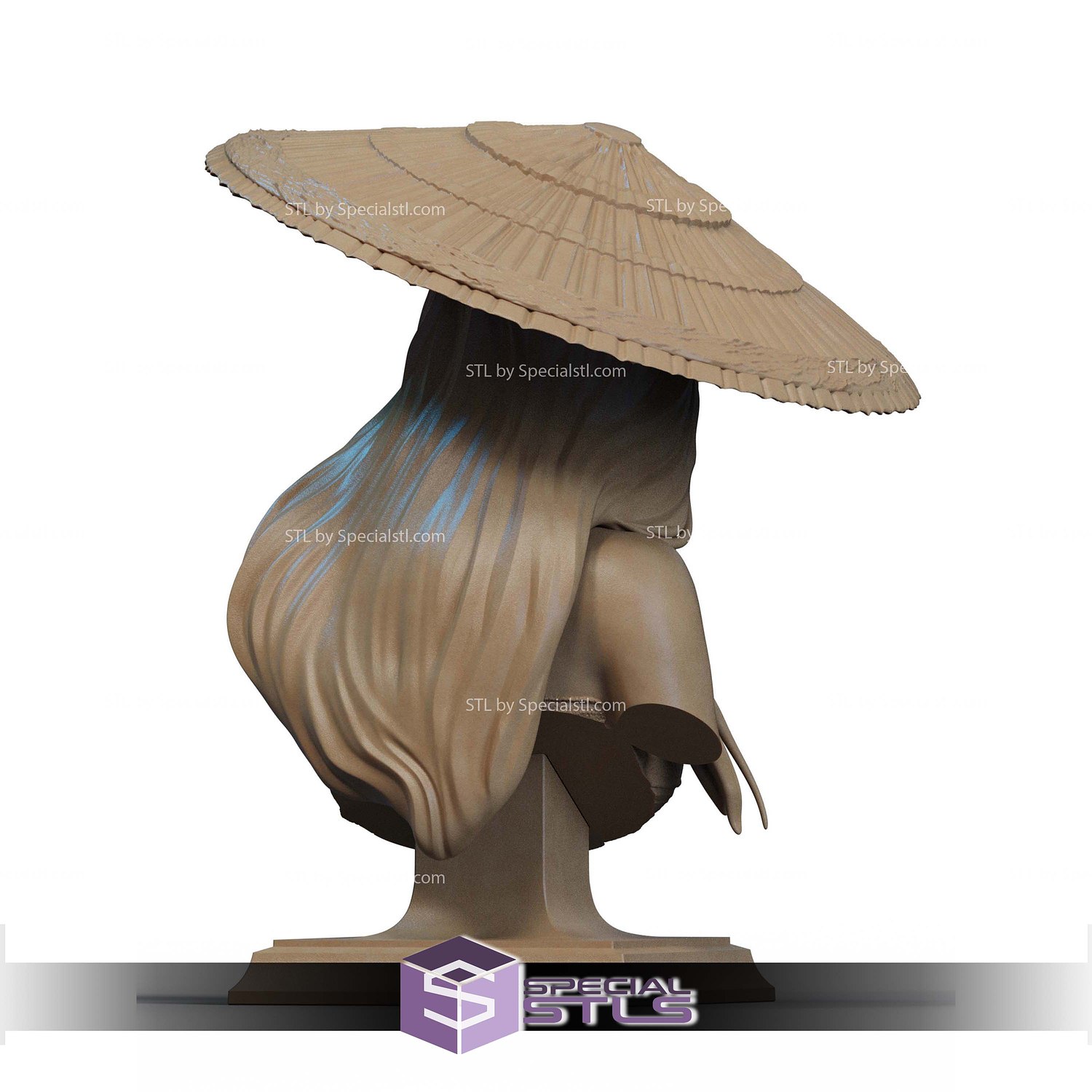 Psylocke Samurai Bust STL Files 3D Model — view 3