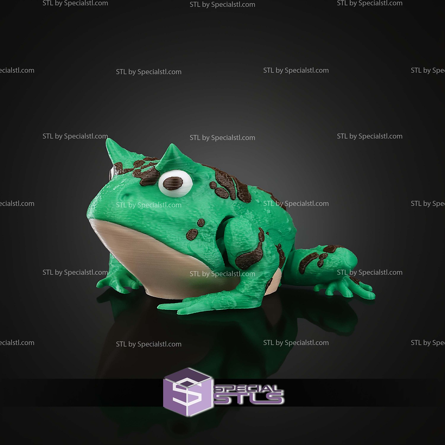 Super Basic STL Harold the Horned Frog 3D Model — view 5