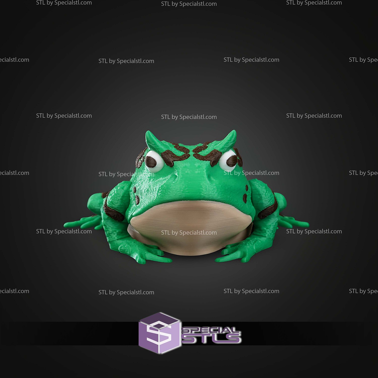Super Basic STL Harold the Horned Frog 3D Model — view 6