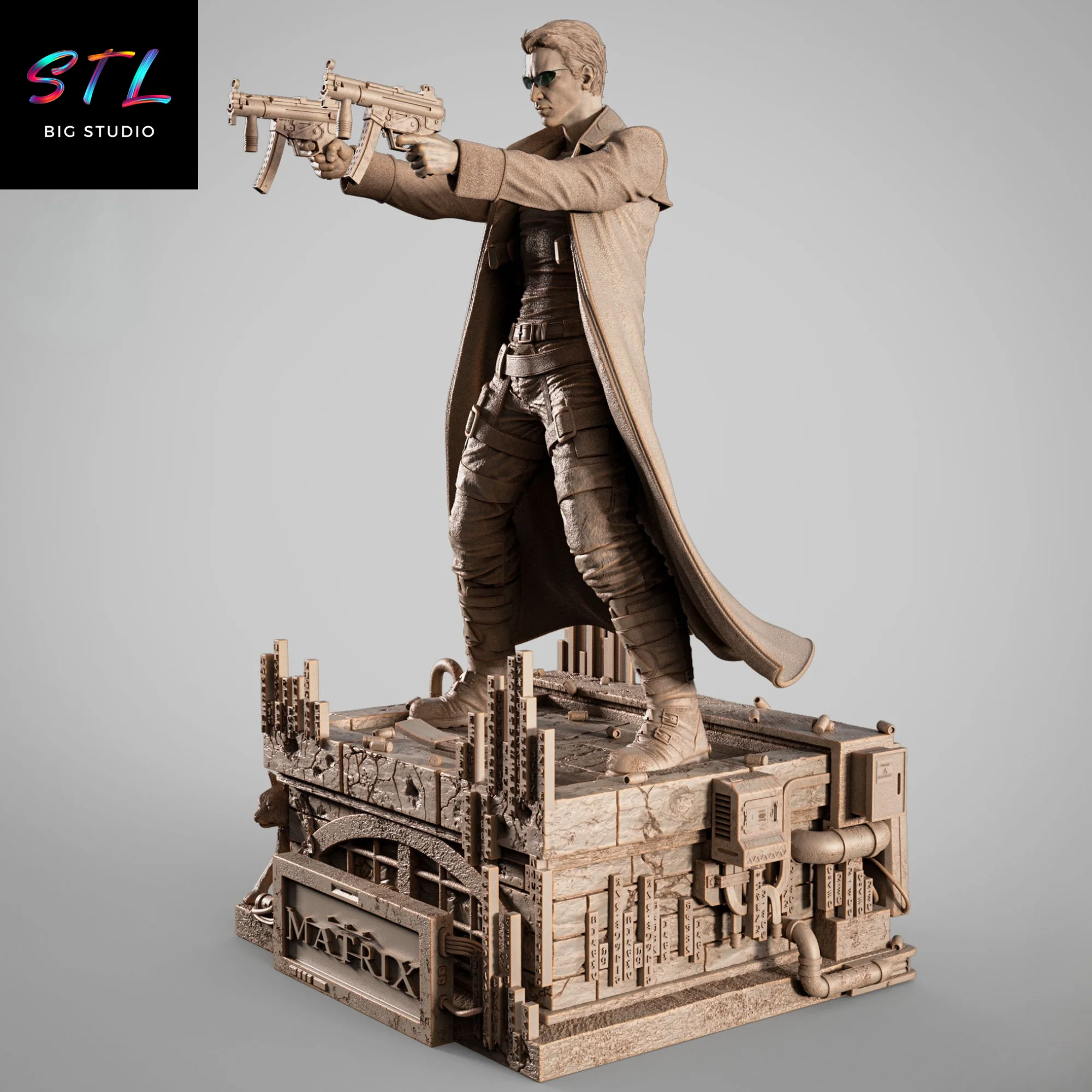 Neo STL | The Matrix | 3D Printable Figure Model — view 3