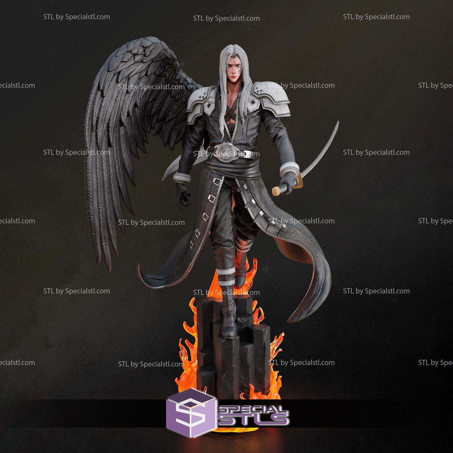 Sephiroth 1-8 Final Fantasy 3D Printer Files STL Model — view 2